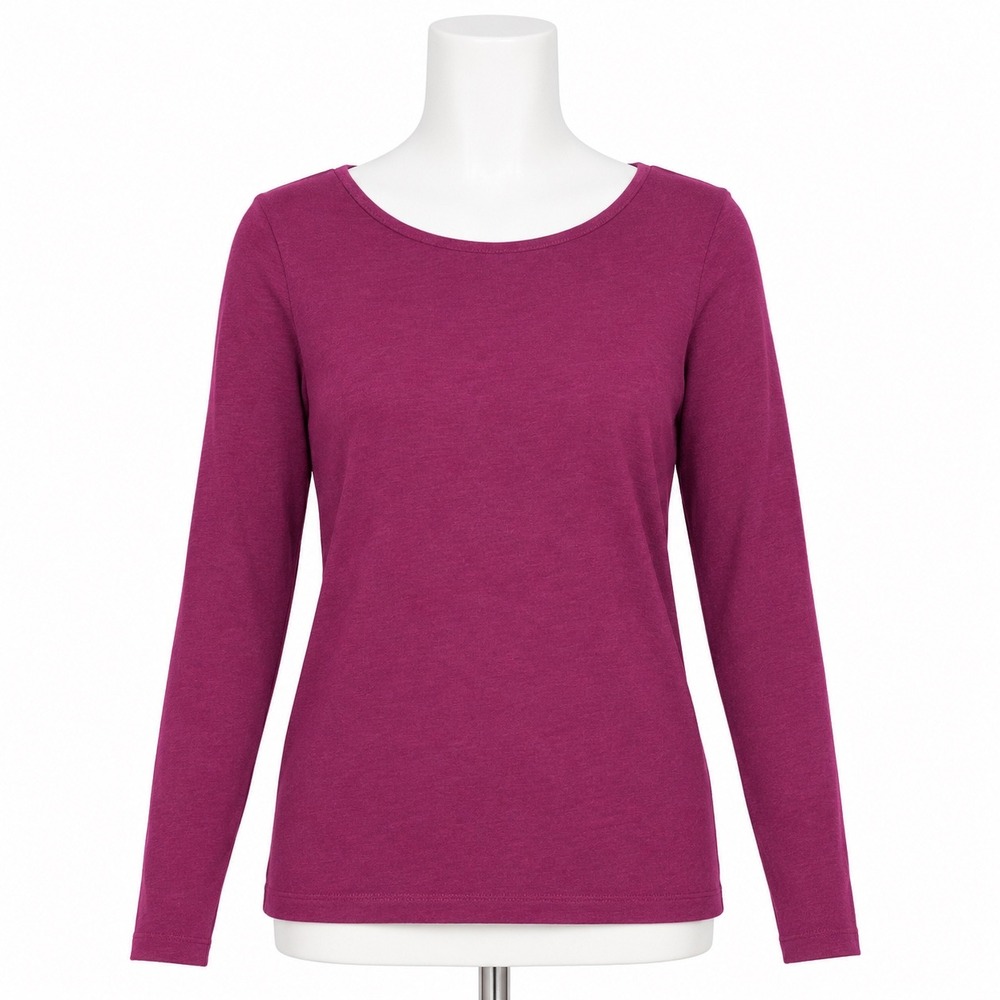 J.Crew Artist Tee Women XS Burgundy Red Slub Cotton Boat Neck Long Sleeve Top